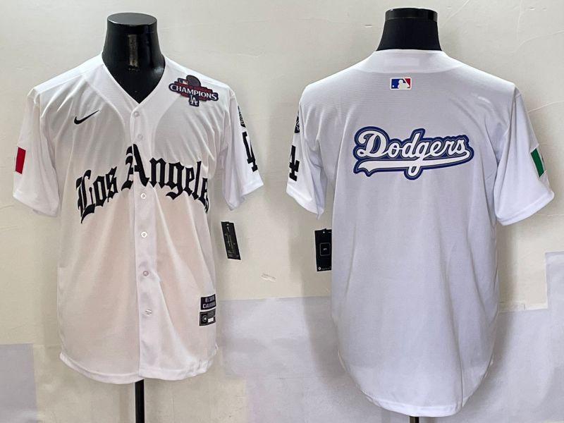 Men Los Angeles Dodgers Blank White Five generations Joint Name 2025 Nike MLB Jersey style 16->los angeles dodgers->MLB Jersey